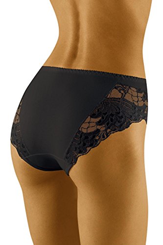 Wolbar Braguita con Encaje para Mujeres WB408, Negro,2XL