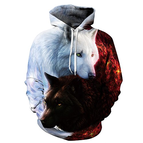 Wolf 3D Impreso Hombres Sudaderas Sudaderas Sudaderas Chaquetas de Chico, Suéter de Calidad Animal Tracksuits Streetwear Salir Escudo M Color de Imagen