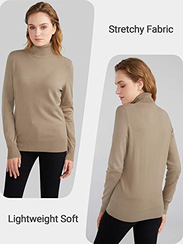 Woolen Bloom Jersey Mujer Cuello Tortuga Suéter Camiseta Manga Larga Camisa Invierno Jersey Basico Suelto Sudadera de Punto Tops Pull-Over Suéter Mujer Primavera Otoño