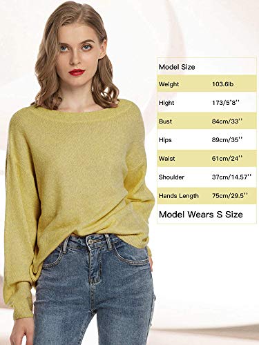 Woolen Bloom Manga Larga Sueter Invierno Sueter Mujer 2019 Jersey Elegante Blanco Azul Rayas Jerseys Punto Blanco Suelta y Cómoda Amarillo