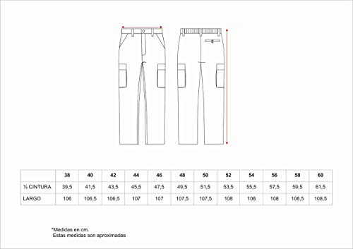 Work Team Pantalón. Elástico en cintura, multibolsillos: dos bolsos laterales en perneras. HOMBRE Marino 44