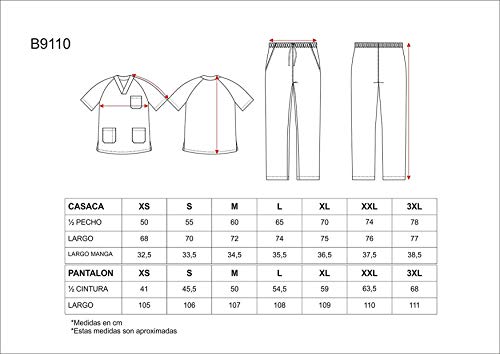 Work Team Uniforme Sanitario, con elástico y cordón en la Cintura, Casaca y Pantalon Unisex Celeste XL