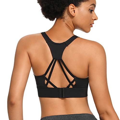 WOWENY Sujetador Deportivo Mujer Push Up con Almohadillas Extraíbles Espalda Sujetador Deporte Mujer, Diaria Slim Fit sin Anillo de Acero Chaleco para Mujer Sujetador de Camisola para (Z-Negro, S)