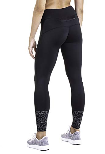 XAED - Pantalón largo de running para mujer (negro, grande)