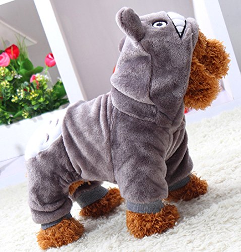 Xiaoyu cachorro cachorro perro mascota ropa de mascotas sudadera abrigo abrigo abrigo cachorro cachorro abrigo abrigo de invierno abrigo perrito traje de moda, gris, L