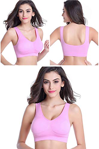 XYSQWZ Sujetador Deportivo para Mujer Crop Top Comfort Niñas En Yoga Bralette Ocio Stretch Tops Chaleco 2/3 Pack H M