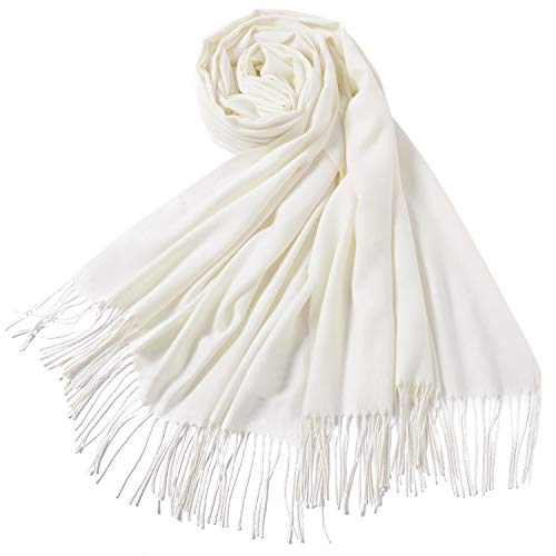 YAOMEI Unisex Mujer Bufanda, 2018 Mujer invierno lujosa ligera y suave Chales Estolas Fulares Bufanda Pañuelo caliente (78.74 * 27.56 pulgadas (200 cm * 70 cm), Blanco)