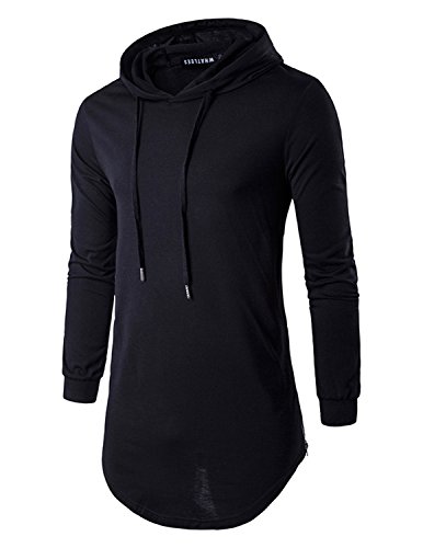 YCHENG Camisetas Largo Sudadera con Capucha Cordón Moda Casual Hippie Hoodie para Hombre