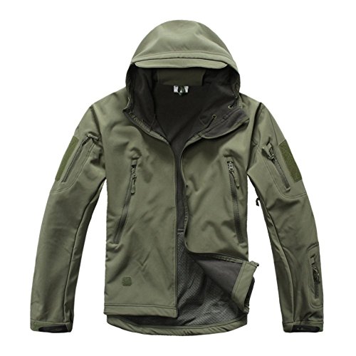 YFNT Impermeable Militar táctica Lucha contra la Chaqueta de Softshell Camping al Aire Libre Caminar Camuflaje Hoodie Coat