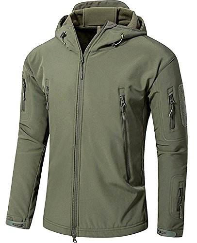 YFNT Impermeable Militar táctica Lucha contra la Chaqueta de Softshell Camping al Aire Libre Caminar Camuflaje Hoodie Coat