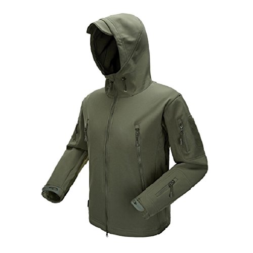 YFNT Impermeable Militar táctica Lucha contra la Chaqueta de Softshell Camping al Aire Libre Caminar Camuflaje Hoodie Coat