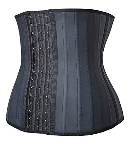 YIANNA Mujer Fajas Reductoras Adelgazante Cómodo Corsé Cintura Entrenador Waist Shaper Corset Reductor Negro con 25 Huesos de Acero Negro, 1210 Size XS