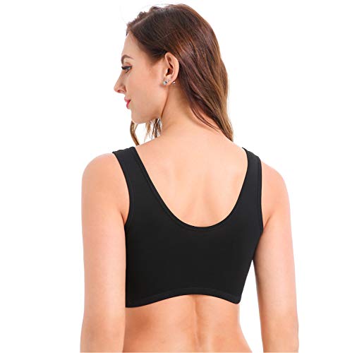 YiNuow enfermería de la Maternidad del sueño Sujetador Wirefree algodón Soft Cup Amamantamiento Ropa Interior Bra (Negro, XXL)