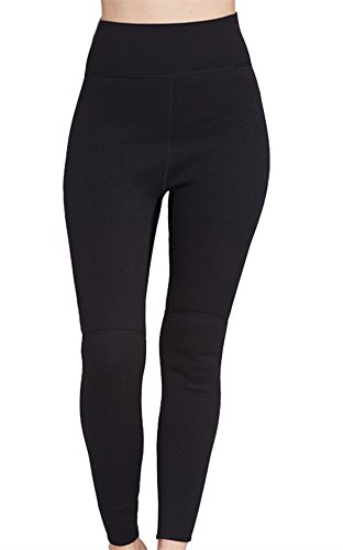 YouNaiJia Pantalones de neopreno para mujer, 2 mm, para entrenamiento, natación, surf, canoa, buceo - negro - X-Large