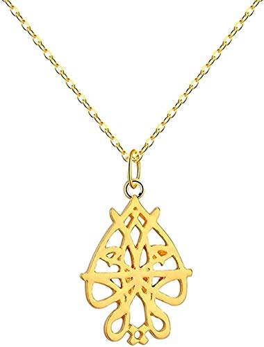 YOUZYHG co.,ltd Collar, Collar, musulmán, Mohammad, joyería de Oro, Gargantilla de Boda islámica, Nombre de caligrafía, Collar de Filigrana para Mujeres, Hombres, Collar de Regalo