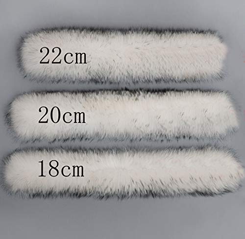 Ysting - Bufanda Chal Cuello de Piel de Mapache Auténtico DesmontableTeñido para Abrigo Chaqueta Chaleco Parka de Mujer (D, Longitud del forro 70cm por 20cm ancho)