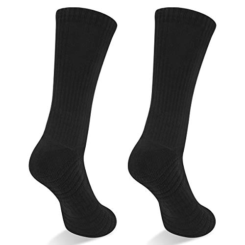 YUEDGE 6 Pares de Algodón Cushion Crew Calcetines Entrenamiento Senderismo Caminar Deportes Atléticos Calcetines para Hombres y Mujeres (L)