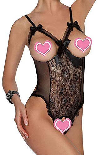 Yutdeng Lencería Mujer Erótica Sexy Ropa Interior Vestido Teddy Lencería Babydoll Bodysuit Atractivo Pijama de Encaje Babydoll Tul Bodysuit