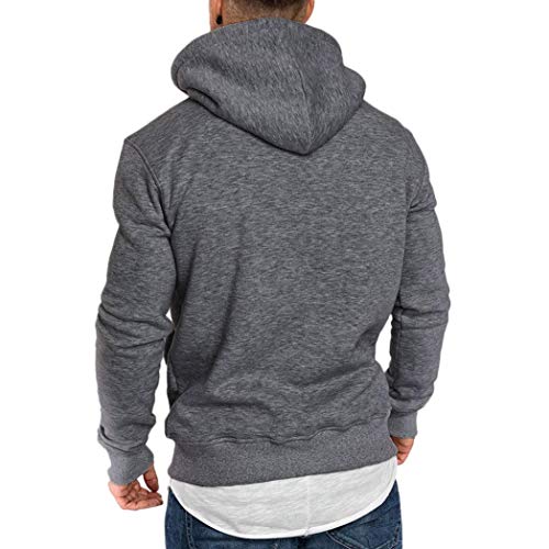 Yvelands ¡Oferta Barata Sudaderas con Capucha para Hombre Cosy Sport Outwear Sudadera con Cremallera Completa Ecosmart Hoodie Casual Sweatshirt Top Blouse ¡Caliente!(Gris Oscuro,XXXL)