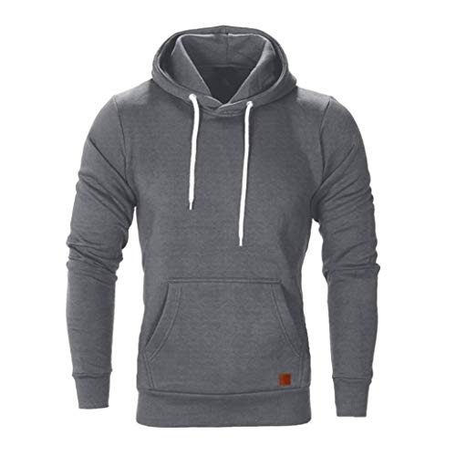 Yvelands ¡Oferta Barata Sudaderas con Capucha para Hombre Cosy Sport Outwear Sudadera con Cremallera Completa Ecosmart Hoodie Casual Sweatshirt Top Blouse ¡Caliente!(Gris Oscuro,XXXL)