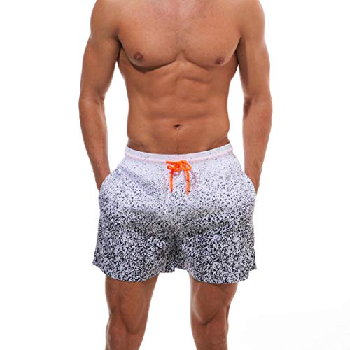 Yvelands Trajes de baño Bañadores de Moda para Hombre Boxer Surf Short Briefs Bañadores Short Men Thermal Sports Bañador acuático de Bolsillo Casual Beach Pants Summer, Cheap Clearance! (Blanco, M)