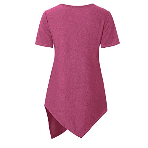 YWLINK Ocio Y Confort Verano Color SóLido Cuello Redondo Mujeres Maternidad Manga Corta Lactancia Bebé Lactancia Camiseta Embarazadas Tops Gris Rojo S-XXL