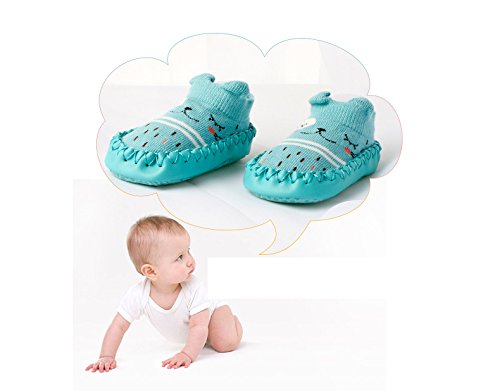 Z-Chen Pack de 3 Pares Zapatillas para Bebé con Suela Antideslizante, Amarillo + Rosa + Azul, 6-12 Meses