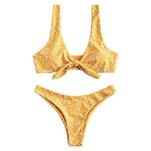 ZAFUL Conjunto de bikini brasileño acolchado para mujer amarillo-2 M