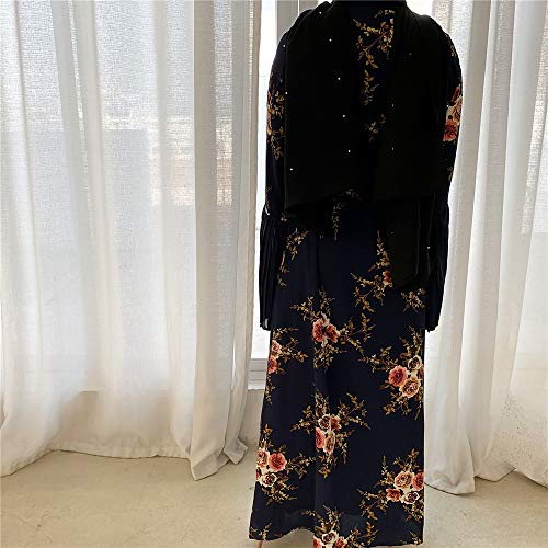 ZAJ para Vestido Árabe Mujer Arabe Saudita Abaya Kimono Cardigan Hijab Muslim Dress Ropa Islámica Vestido musulmán 1pcs (Color : Blue Cardigan, tamaño : Small)