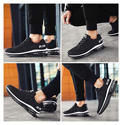 Zapatillas de Deporte Hombre Mujer Running Bambas Ligero Zapatos para Correr Respirable Calzado Deportivo Andar Crossfit Sneakers Gimnasio Moda Casuales Fitness Outdoor Blackwhite01 39