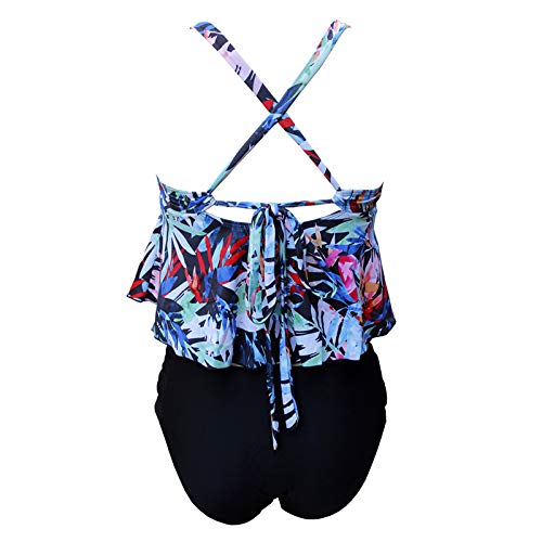 ZatRuiZE Mujer Traje de baño Tankini Estampado De Baño Swimsuit Brasileño De Gran Tamaño Trajes De Playa Conjunto De Bikini De Dos Piezas