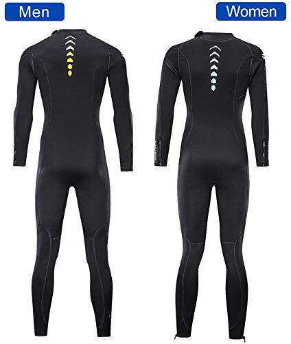 ZCCO Traje de Neopreno Ultra elástico de 3 mm con Cremallera Frontal, Traje de Buceo Completo, una Pieza para Hombres y Mujeres, esnórquel, Buceo, natación, Surf (Hombre Small