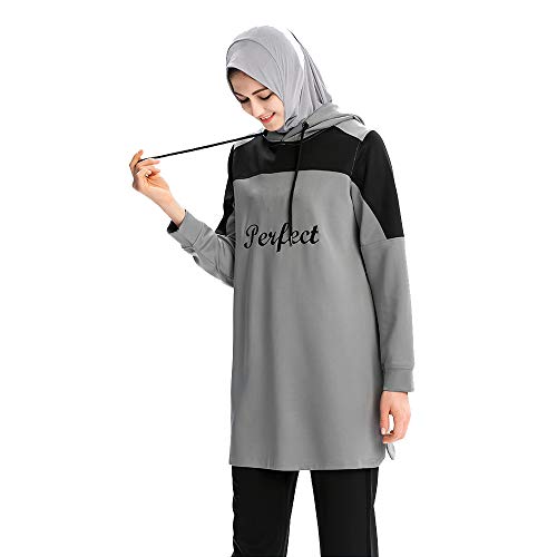 ziyimaoyi Tops de chándal musulmán (XL, Gris)