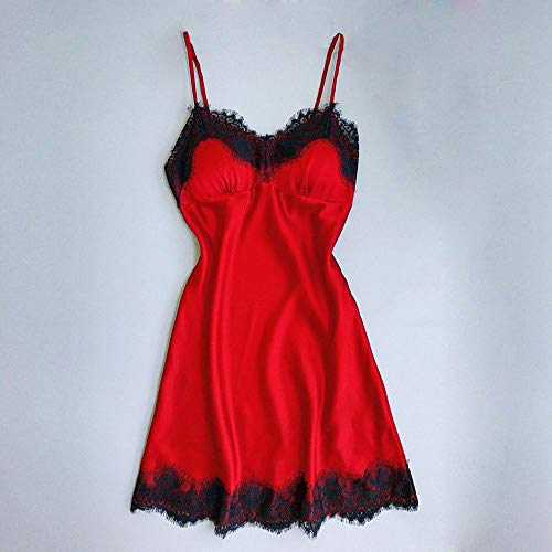 ZODOF Lenceria Mujer Moda Mujer Lenceria Sexy de Encaje Ropa de Dormir Ropa Interior Bata Babydoll Vestido de Dormir Lenceria erótica Mujer Lenceria Mujer Sexy(S,Rojo)