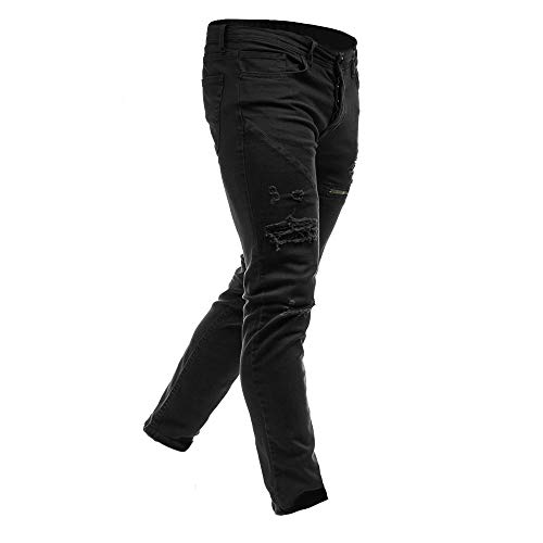 ZODOF Pantalones Hombre,Pantalones Vaqueros Hombres Rotos Pitillo Originales Slim Fit Skinny Pantalones Casuales Elasticos Agujero Pantalón Personalidad