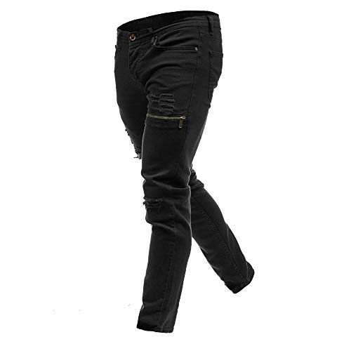 ZODOF Pantalones Hombre,Pantalones Vaqueros Hombres Rotos Pitillo Originales Slim Fit Skinny Pantalones Casuales Elasticos Agujero Pantalón Personalidad