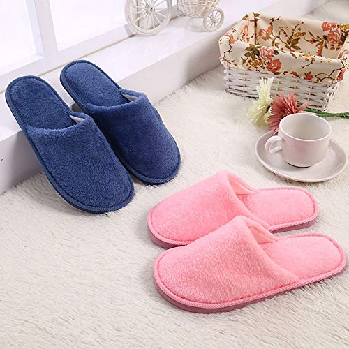 ZODOF Zapatos de Dormitorio Antideslizantes de Invierno para el hogar de Estar Cerradas Calienta Interior Casa Caliente Slippers Suave Algodón Pareja Zapatilla Zapatos Hombres