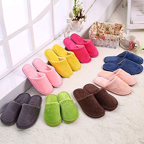 ZODOF Zapatos de Dormitorio Antideslizantes de Invierno para el hogar de Estar Cerradas Calienta Interior Casa Caliente Slippers Suave Algodón Pareja Zapatilla Zapatos Hombres