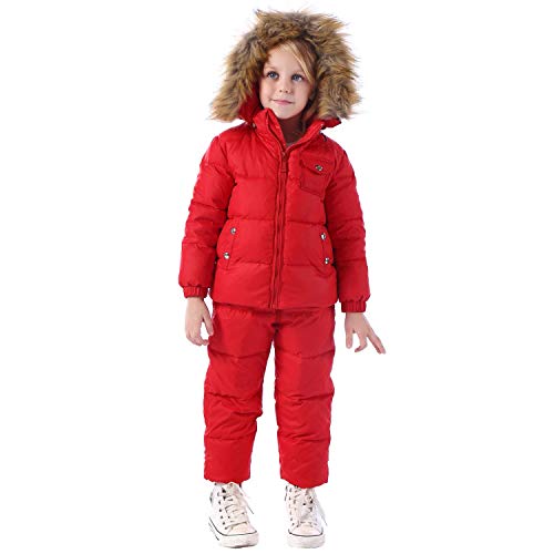 ZOEREA Trajes de Esquí para Niñas Chaquetas Niño Abrigos con Capucha + Pantalones de Nieve Invierno Ropa Set 2 Piezas