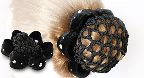 1 pieza negro mujeres moño cubierta Snood ballet danza lunares pelo redecilla accesorios para el pelo