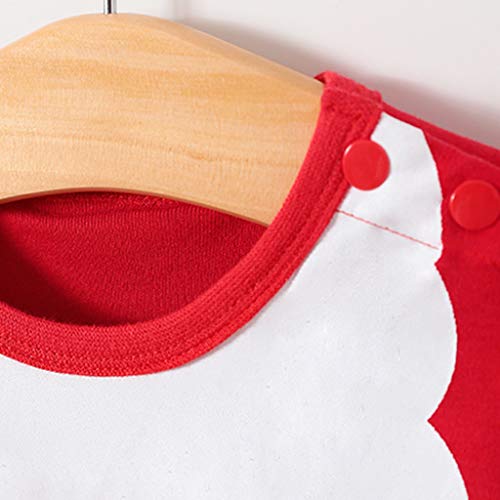 2 Piezas Navidad Conjuntos de Traje Ropa Bebes Recién Nacido de Santa Claus, Mameluco de Bebe Niños Invierno + Sombrero, Monos Niñas Pijama