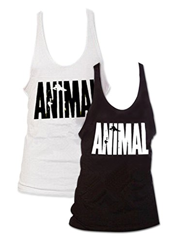 2 unidades para hombre Animal Carta Impresión Muscle Gym Stringer Tank Top para culturismo