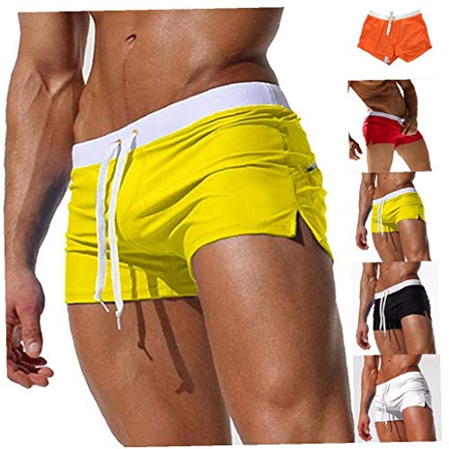 2021 Juegos del Verano del Traje de baño del Traje de baño de los Hombres Maillot De Baño Boy Swim Boxer Shorts de baño Traje de baño bañadores Surf Mayo Sungas M Amarilla