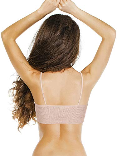 4 Piezas de Sujetador de Camisola de Cuello V Bandeau Bralette sin Costura Sujetador de Dormir con Tirantes para Mujers Chicas (Conjunto de Colores 1, Talla XXL-XXXL)