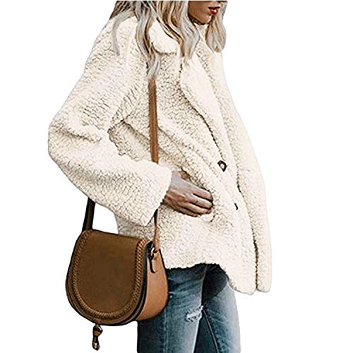 Abrigos de otoño Invierno, Dragon868 Abrigos de Chaqueta Parka Casual Mujer Invierno cálido (Medium, Blanco)