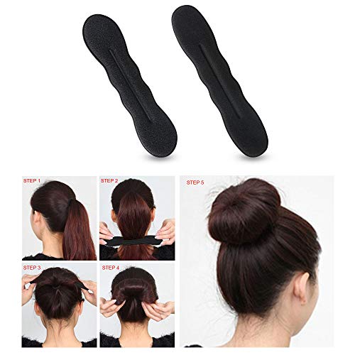 Accesorios de Peinado, URAQT Gomas moño de pelo, Accesorios moño Hacedor Braid Cabello Trenzado Peinado Clip Herramientas para Diseño de Espuma para Niñas Mujeres con pelo DIY