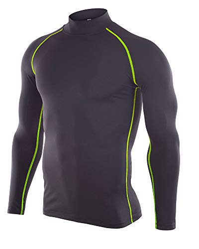 ADEN T-Shirt Hombre Deportiva Compresión Camiseta Manga Larga Secado Rápido Base Layers para Fitness Running