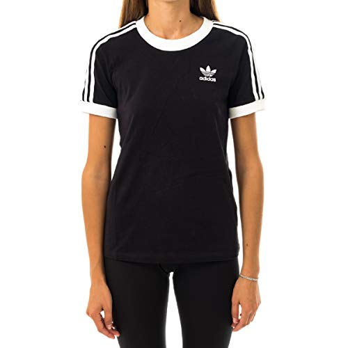 adidas 3 STR tee T-Shirt, Mujer, Black, 40