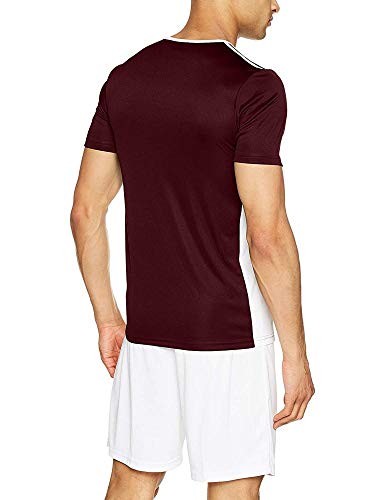 adidas Entrada 18 JSY T-Shirt, Hombre, Maroon/White, M