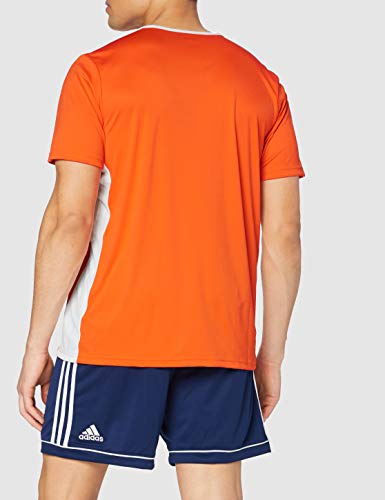 adidas Entrada 22 Camiseta de Fútbol para Hombre de Cuello Redondo en Contraste, Naranja (Orange/White), S